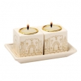 Porcelain Candle Holders with Tray
