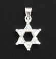 Silver Pendant Magen David with White Stones